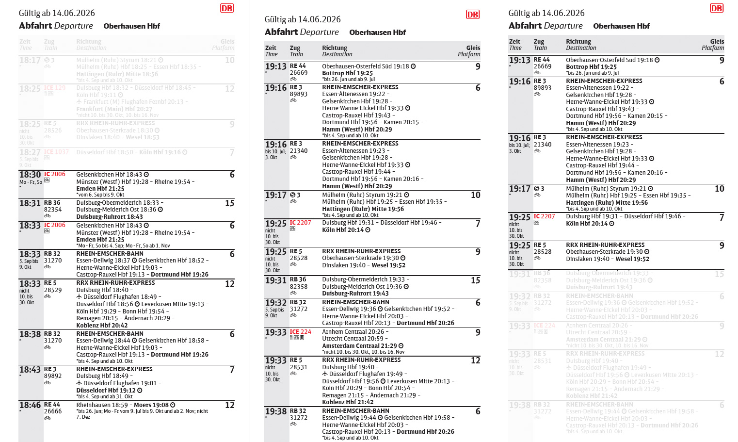 TRANS MYSTERY EXPRESS Fahrplan